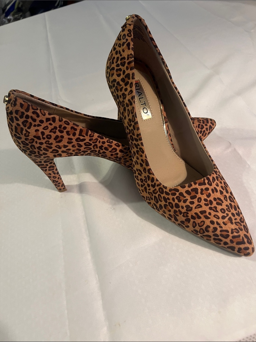 Rialto Leopard-Print Pointed-Toe Pumps - Brown & Black